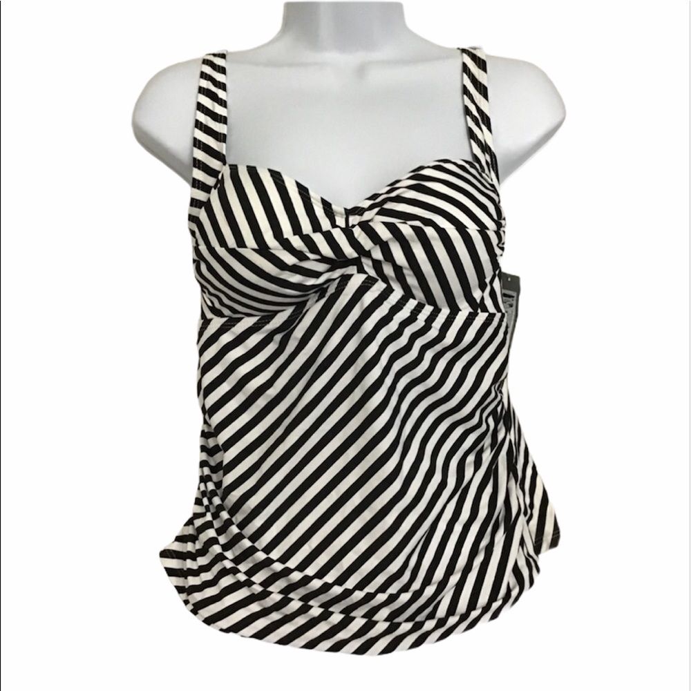 Apt. 9 Black and White Twist Tankini size large